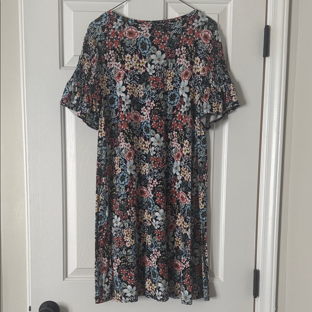 LOFT Multicolor Floral Knee Length Dress - Picture 5 of 6